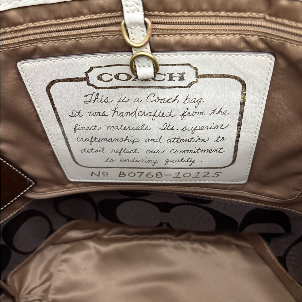 Coach 10125 Vintage Reversible Tote Brown and Cream Pre Owned Rare - Picture 13 of 16